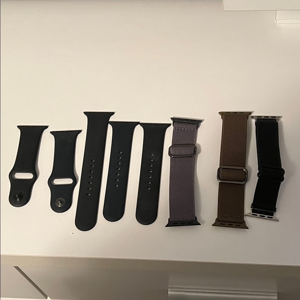 Set of Smartwatch Bands in Black, Grey, and Green